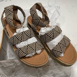 New wedge sandals, never worn
